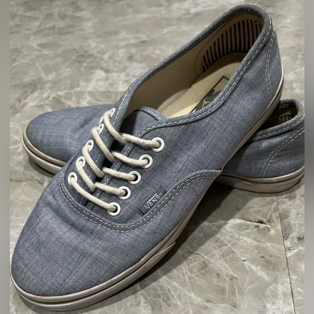 Vans Off the Wall Unisex Light Blue LaceUp Skateboard Shoes TC6D Men 5.5 Women 7